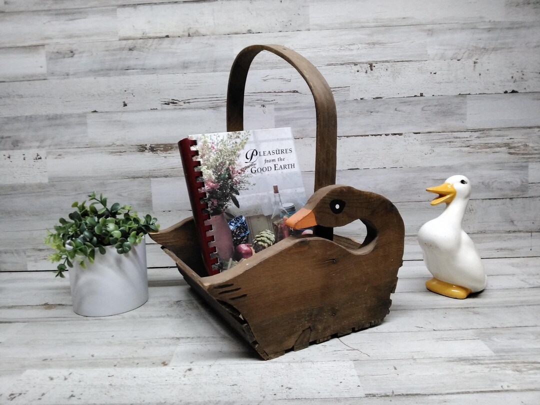 Vintage Wooden Recipe Book Rack With Goose/ Duck Sides / Handmade ...