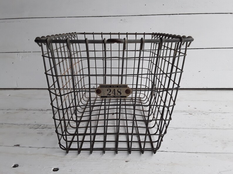 Vintage Coal Miner's Metal Wire Basket kaspar Wire Etsy