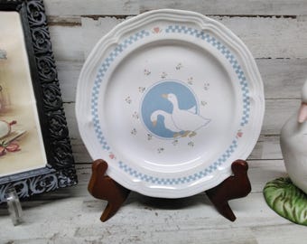 Vintage NOS Moonlight Geese Bread/Salad Plate. / Vintage 80's Goose/Duck Kitchen Decor
