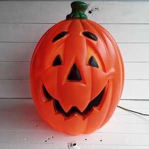 Vintage Pumpkin Jack O Latern Blowmold Lighted Halloween Blow Mold General Foam Plastics Norfolk, Va