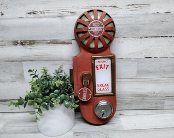 Vintage model B nooduitgangslot. / Industrieel veiligheidsdeurslot jaren 50 en 60 / Man Cave Decor
