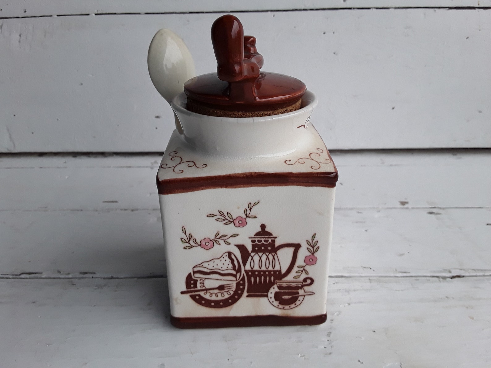 Vintage Ceramic Coffee Jar Instant Coffee Jar Ceramic Coffee Etsy