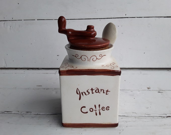 Vintage Ceramic Coffee Jar Instant Coffee Jar Ceramic Coffee Etsy