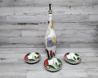 Juego de aceite para untar de Pampered Chef. / Juego de aceite italiano. / Vajilla italiana