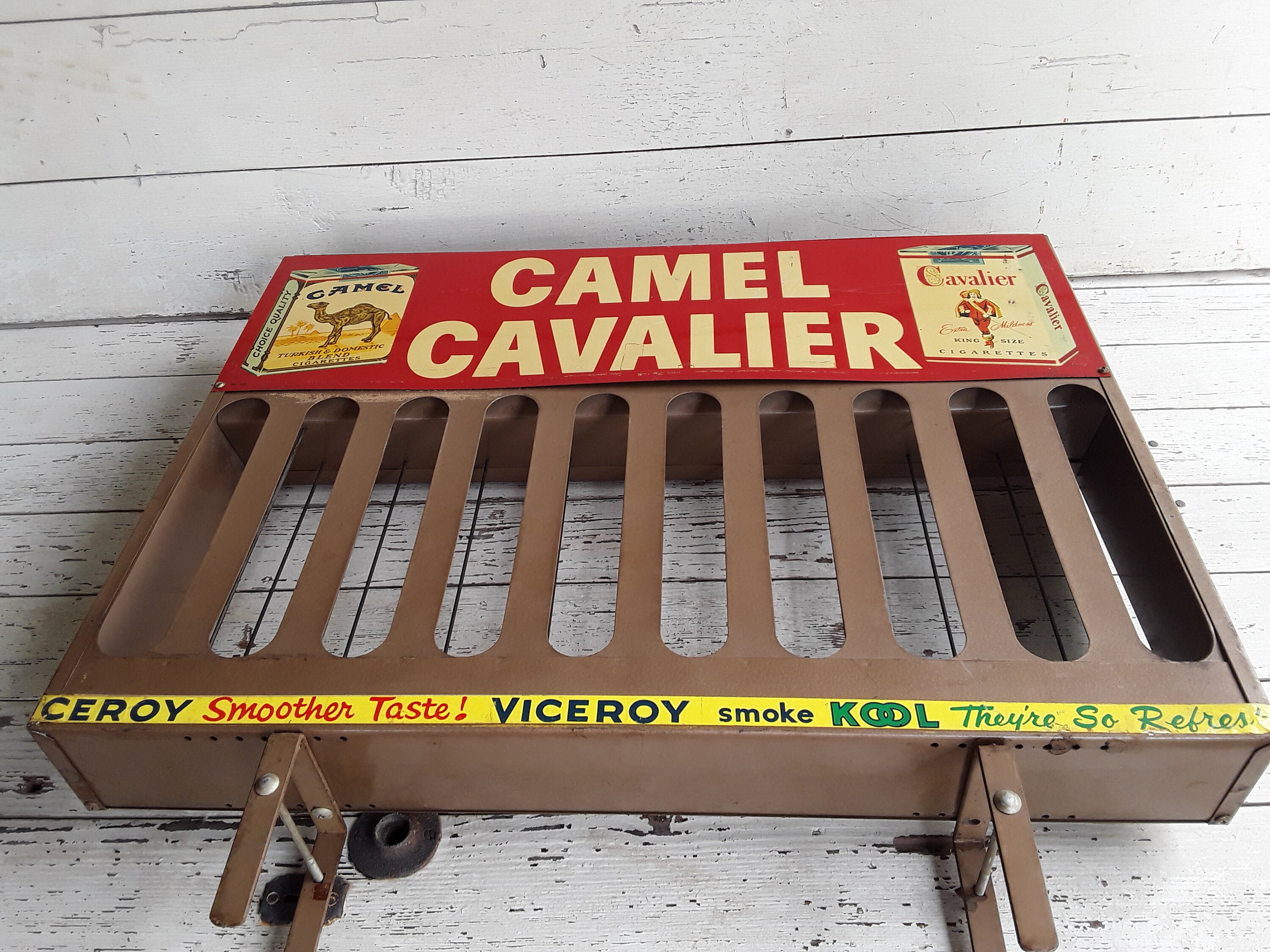 Camel & Cavalier Cigarette Advertising Metal Display Rack, Store