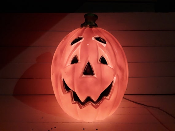Vintage Pumpkin Jack O Latern Blowmold Lighted Halloween Blow Mold