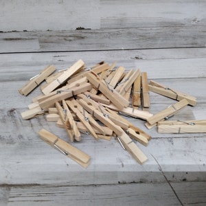 Wooden Clothespins  / 36 Natural Wooden Clothespins  / Laundry Pins  / Craft Clothespins
