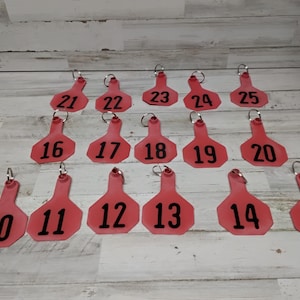 Numbered Cow Tag / Cattle Tag / Livestock Marker / Large Industrial Numbers /  Vintage Label Hang Bag Tags  / Farmhouse Decor  / Purse Tags
