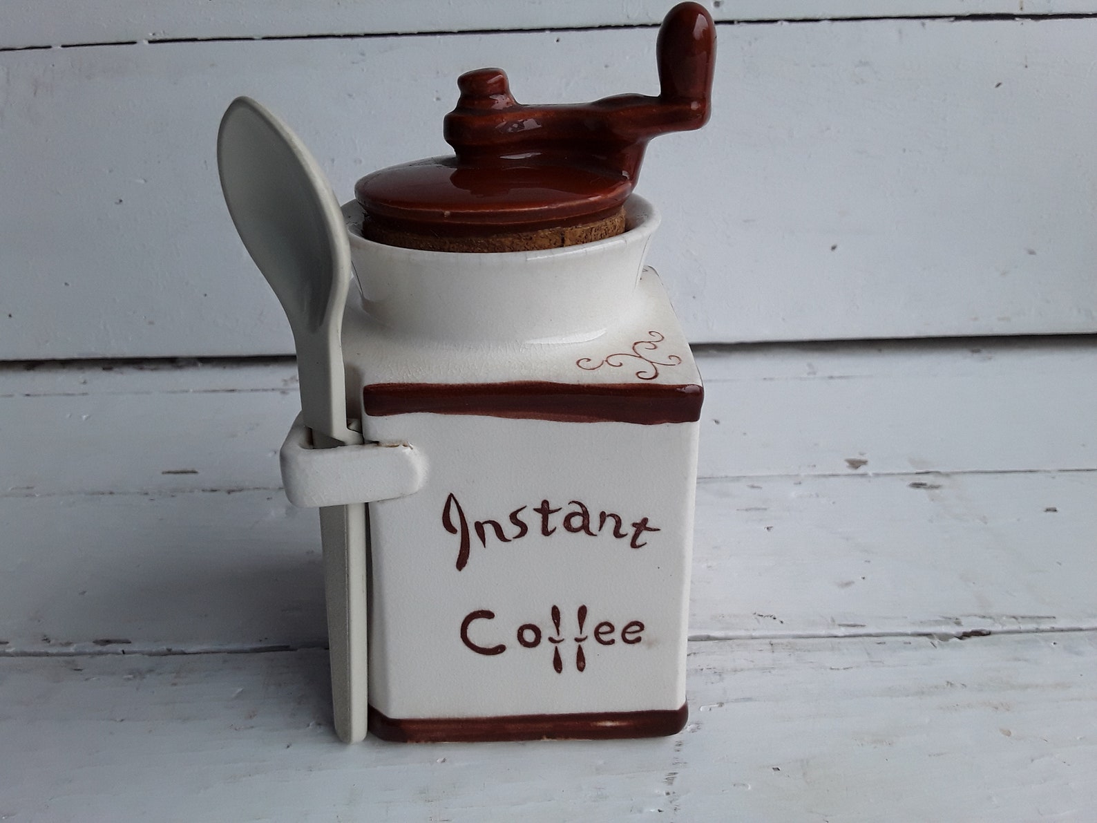 Vintage Ceramic Coffee Jar Instant Coffee Jar Ceramic Coffee Etsy
