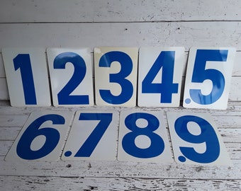 Service Station Plastic Gas Station Double Number Price Numbers, Industrial Numbers, White and Blue Different Number Each Side