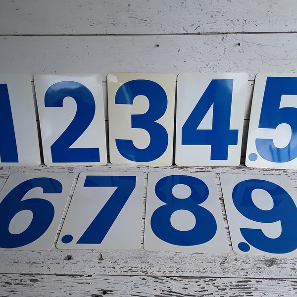 Service Station Plastic Gas Station Double Number Price Numbers, Industrial Numbers, White and Blue Different Number Each Side