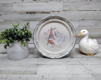 Vintage Duck Bread Plate  / Duck Salad Plate / Duck Canisters / Farm Decor / Ceramic Duck Kitchen Decor