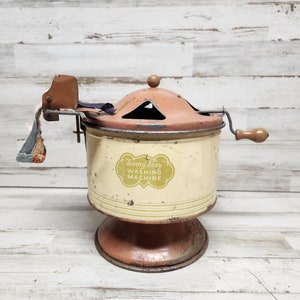 Vintage Sunny Suzy Wringer Washing Machine with Wringer  Pressed Tin Toy - 1930s