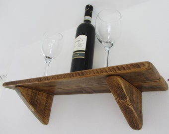 Rustic Reclaimed Wood Wall Hanging kitchen / bathroom Shelf  Antique Brown Beeswax  Various Sizes Available