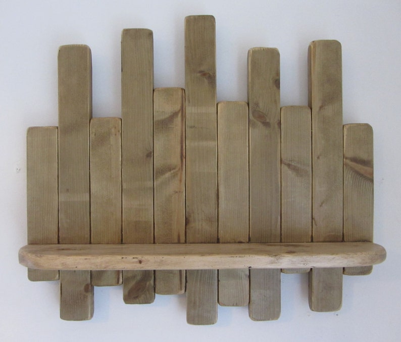 50 Cm Wide Rustic Wood Floating Shelf / LED Candle Holder Wall Etsy