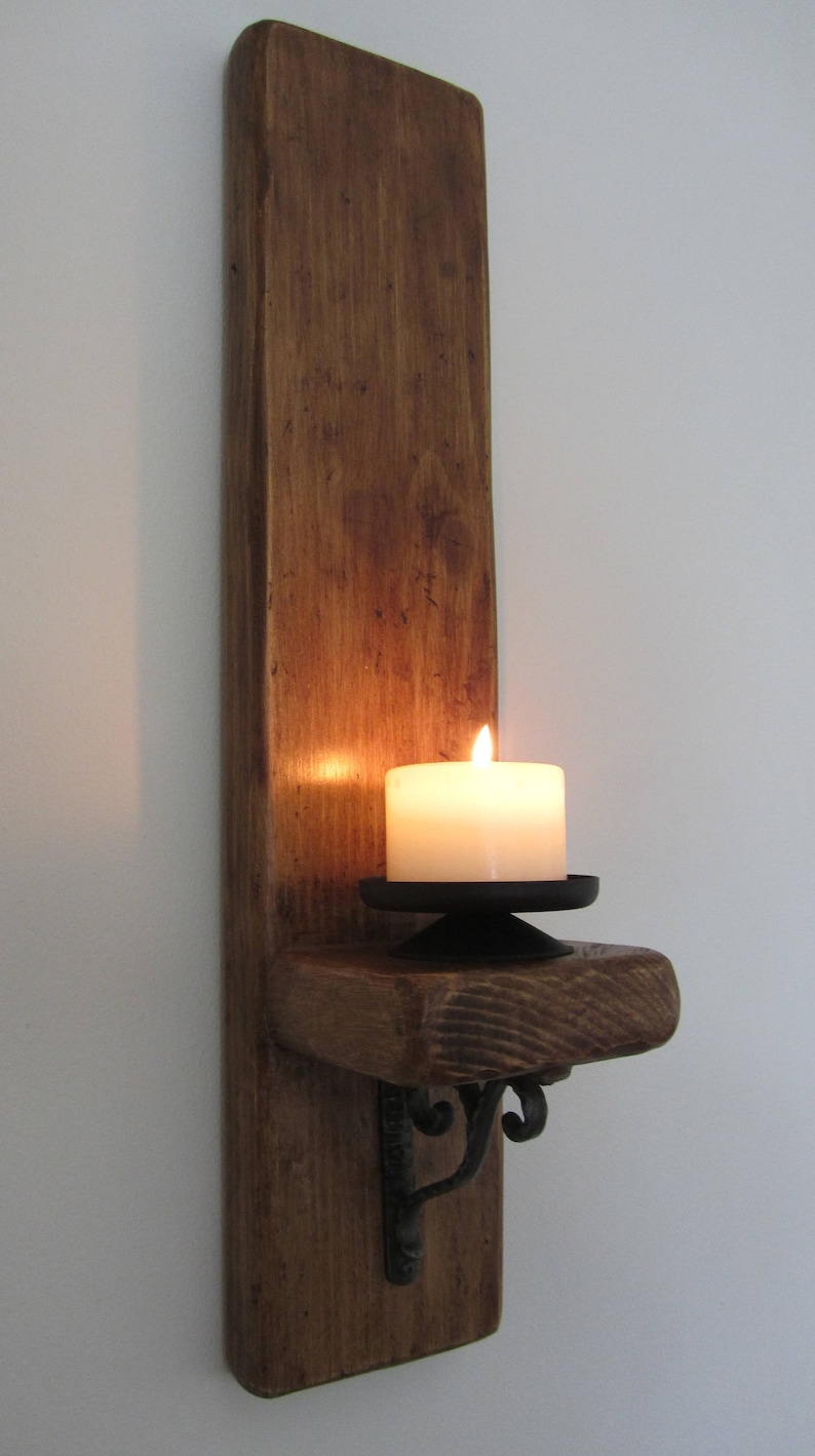 Altholz Planke Holz Wand Wandleuchter Kerzenhalter mit ... Altholz Planke Holz Wand Wandleuchter Kerzenhalter mit ...