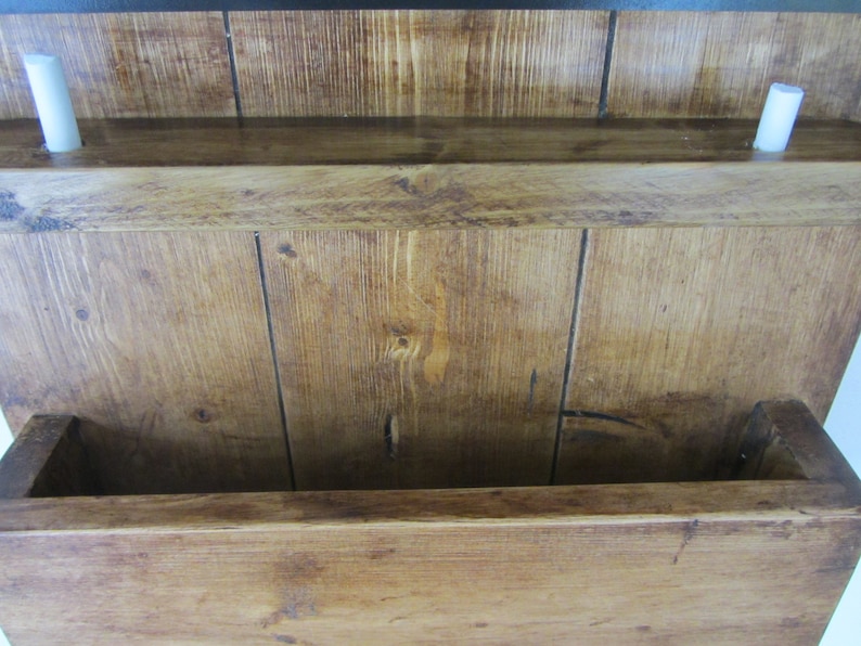 Reclaimed Wood Kitchen Organizer 3 Hook Key Holder With Shelf Etsy