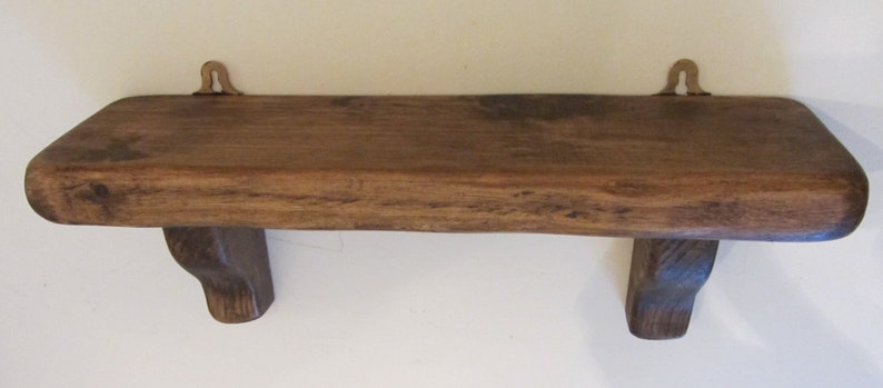 Chunky rustic reclaimed plank wood shelf , farmhouse style kitchen / bathroom shelf shabby chic shelf image 3