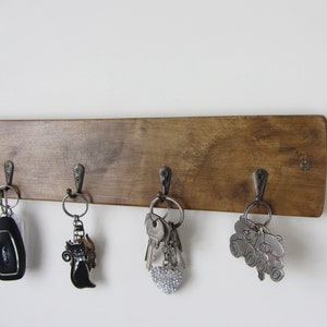 Rustic waxed wood key holder / key rack / kitchen organizer 7 colour options