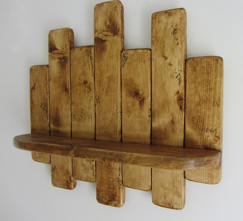 50 cm Rustic reclaimed pallet wood floating shelf , kitchen shelf / bathroom shelf image 5