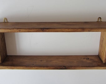 Rustic reclaimed pallet wood spice rack in antique brown beeswax , various sizes available