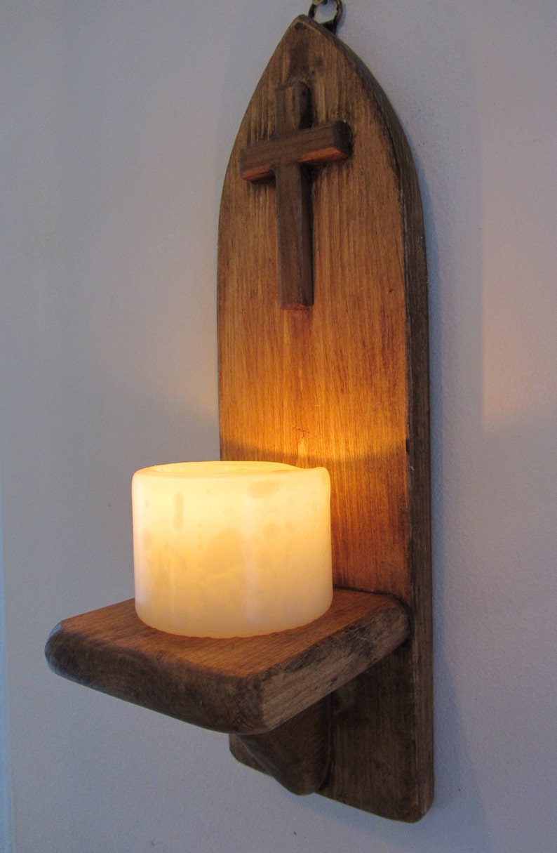 Pair of Church / Catholic style wall sconce led candle holders Etsy