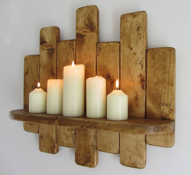 50 Cm Rustic Reclaimed Pallet Wood Floating Shelf Kitchen Etsy