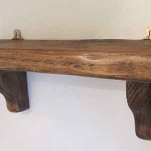 Chunky rustic reclaimed plank wood shelf , farmhouse style kitchen / bathroom shelf shabby chic shelf image 1