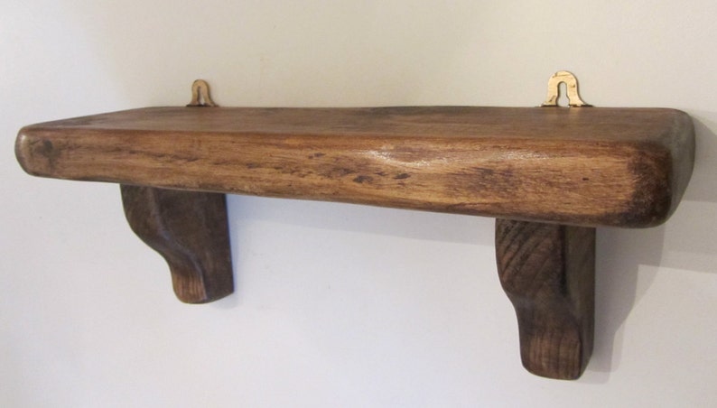 Chunky rustic reclaimed plank wood shelf , farmhouse style kitchen / bathroom shelf shabby chic shelf image 1