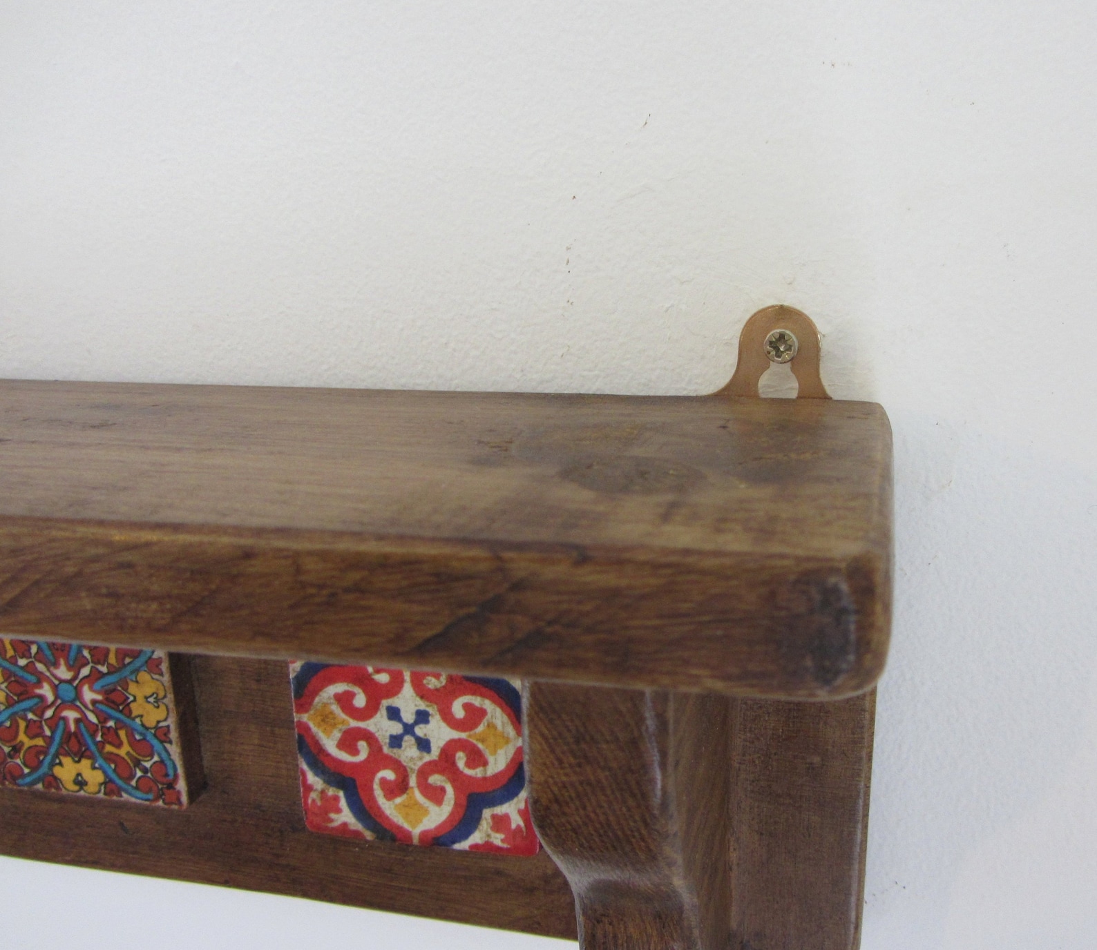 Rustic Wood Mexican Style Shelf With Hand Painted Mexican Etsy UK