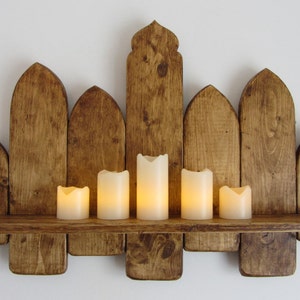 66 cm Moroccan style Reclaimed pallet wood floating shelf , kitchen shelf , bathroom shelf , rustic brown beeswax