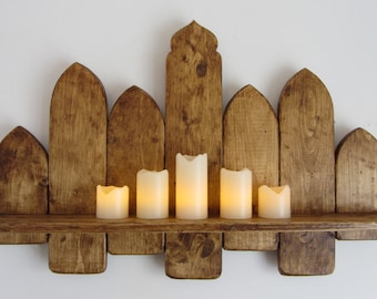 66 cm Moroccan style Reclaimed pallet wood floating shelf , kitchen shelf , bathroom shelf , rustic brown beeswax