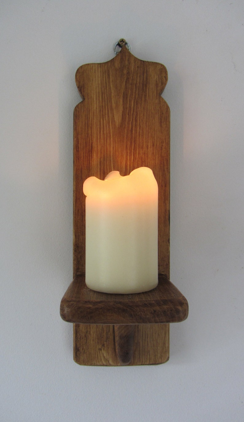 Set of 4 Moroccan style reclaimed wood wall sconce/'s Led candle holders Boho wall lights