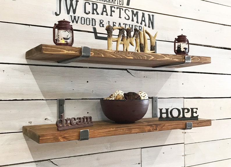 Rustic Industrial Farmhouse Floating Shelves Etsy