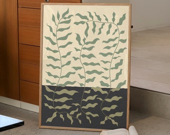Botanische Illustration Print: Minimalistische, moderne Kunst
