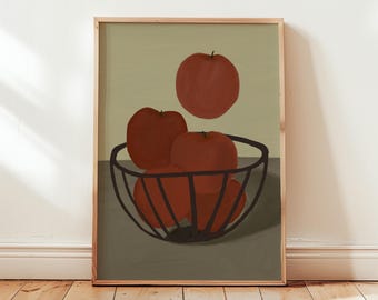 Apples Wall Art Print: Fruit Illustration for Kitchen Wall Decor