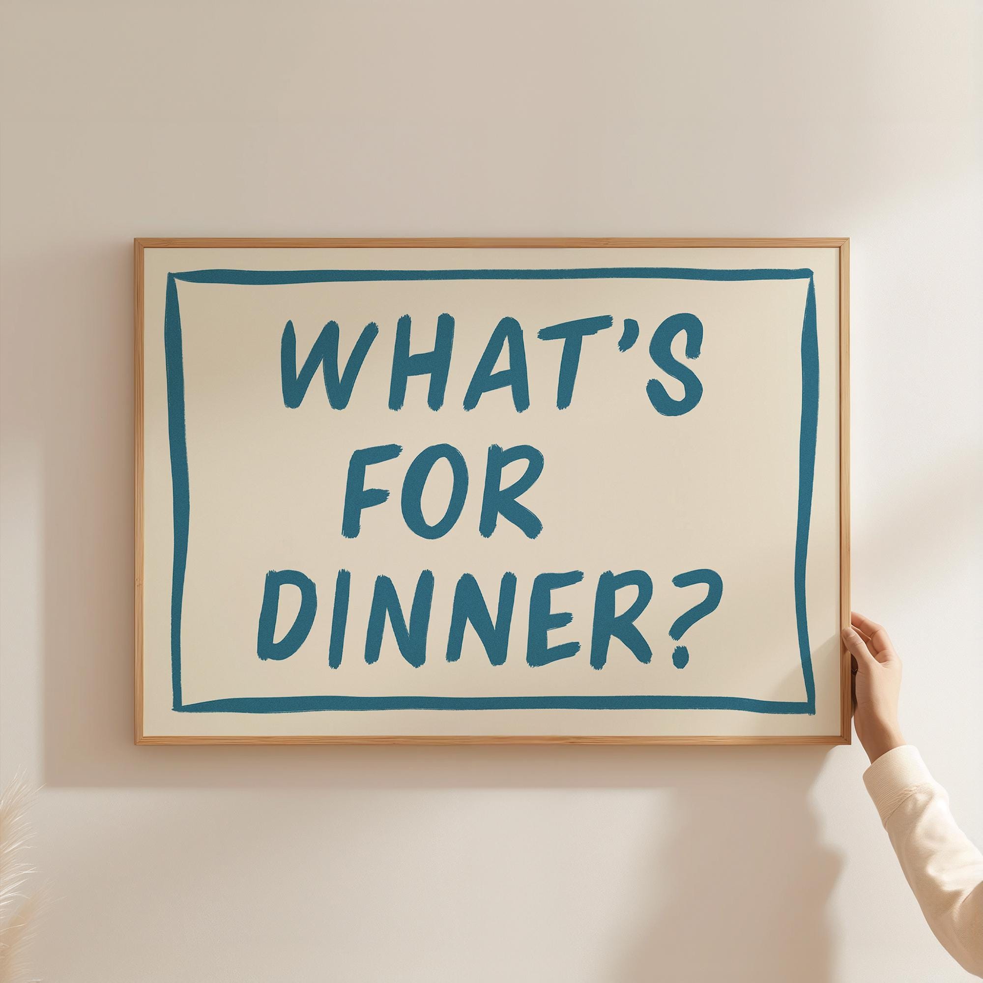 Funny Kitchen Art Print: What's for Dinner, Playful Food Poster