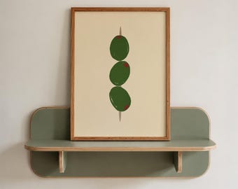 Green Olives Art Print: Minimalist Hand Drawn Illustration for Kitchen Wall Decor