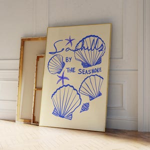 Seashell Art Print, Coastal Wall Decor, Seashells Poster, Bathroom Wall Art, Hand Drawn Marine Illustration, Beach House Nautical Artwork