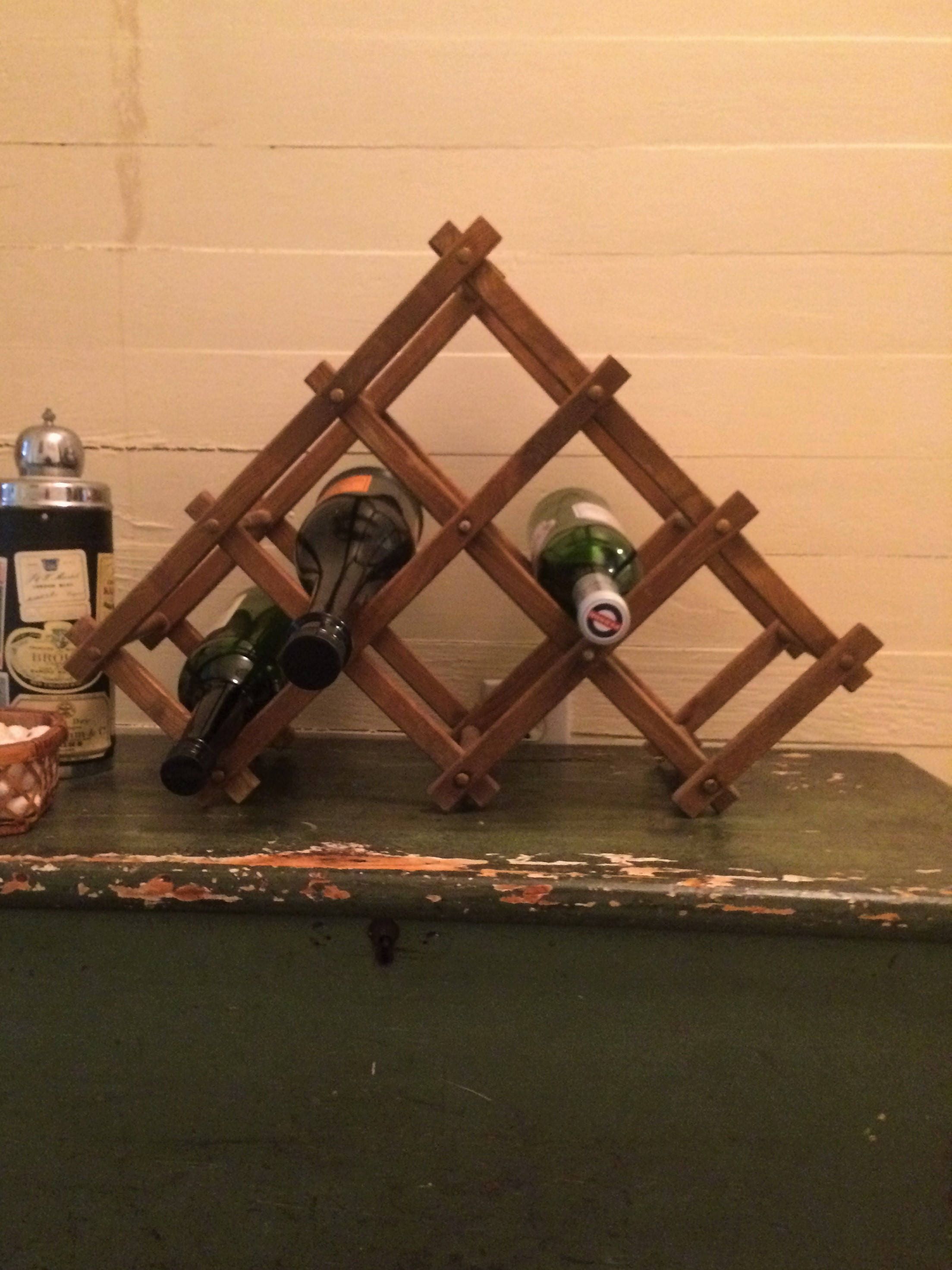 Vintage Wooden Wine Rack Folding Collapsible Wooden Rack Cabin Etsy Canada