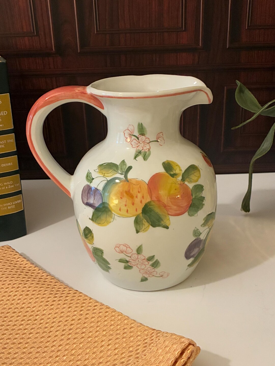 Vintage Raspberry Ceramic Pitcher Vintage Ceramic Pitcher With Fruit Motif - Etsy