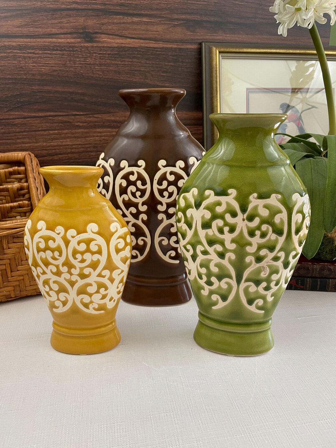 Set of Vintage Ceramic Vases Three Decorative Vases - Etsy