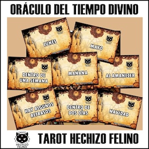 Oraculo del Tiempo Divino Tarot Hechizo Felino digital descargable imprimible pdf