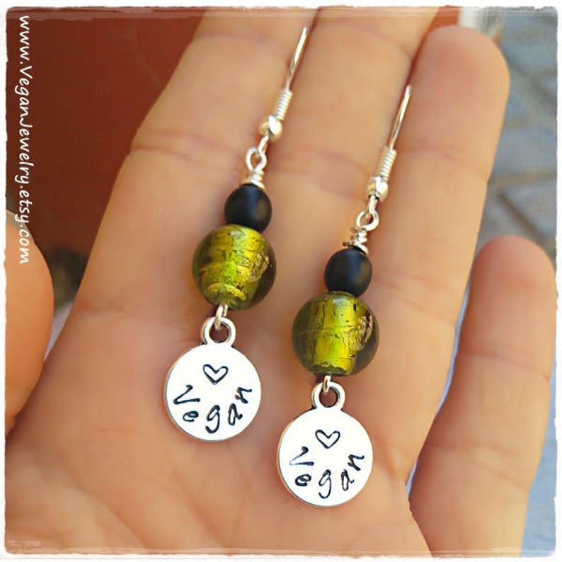 Vegan Earrings Vegan jewelry Vegan gift gift for vegan Etsy