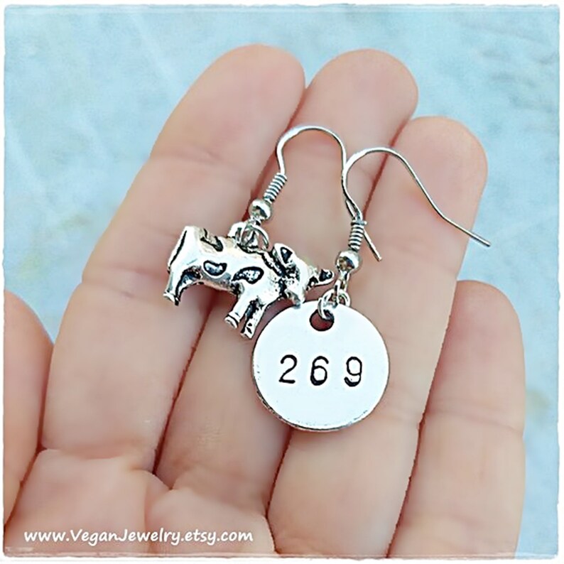 269 ear tag 269 Calf 269 Vegan earrings 269 Earrings vegan Etsy