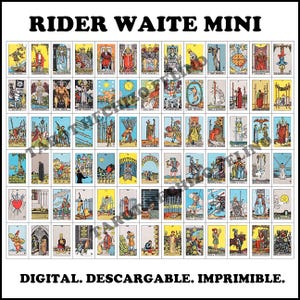 Rider Waite Mini de Tarot Hechizo Felino digital descargable imprimible