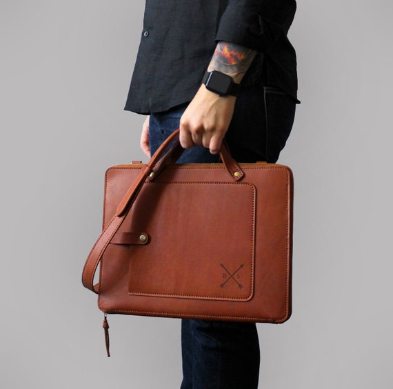 Leather Laptop Bag Macbook Case Personalized Bag for Etsy