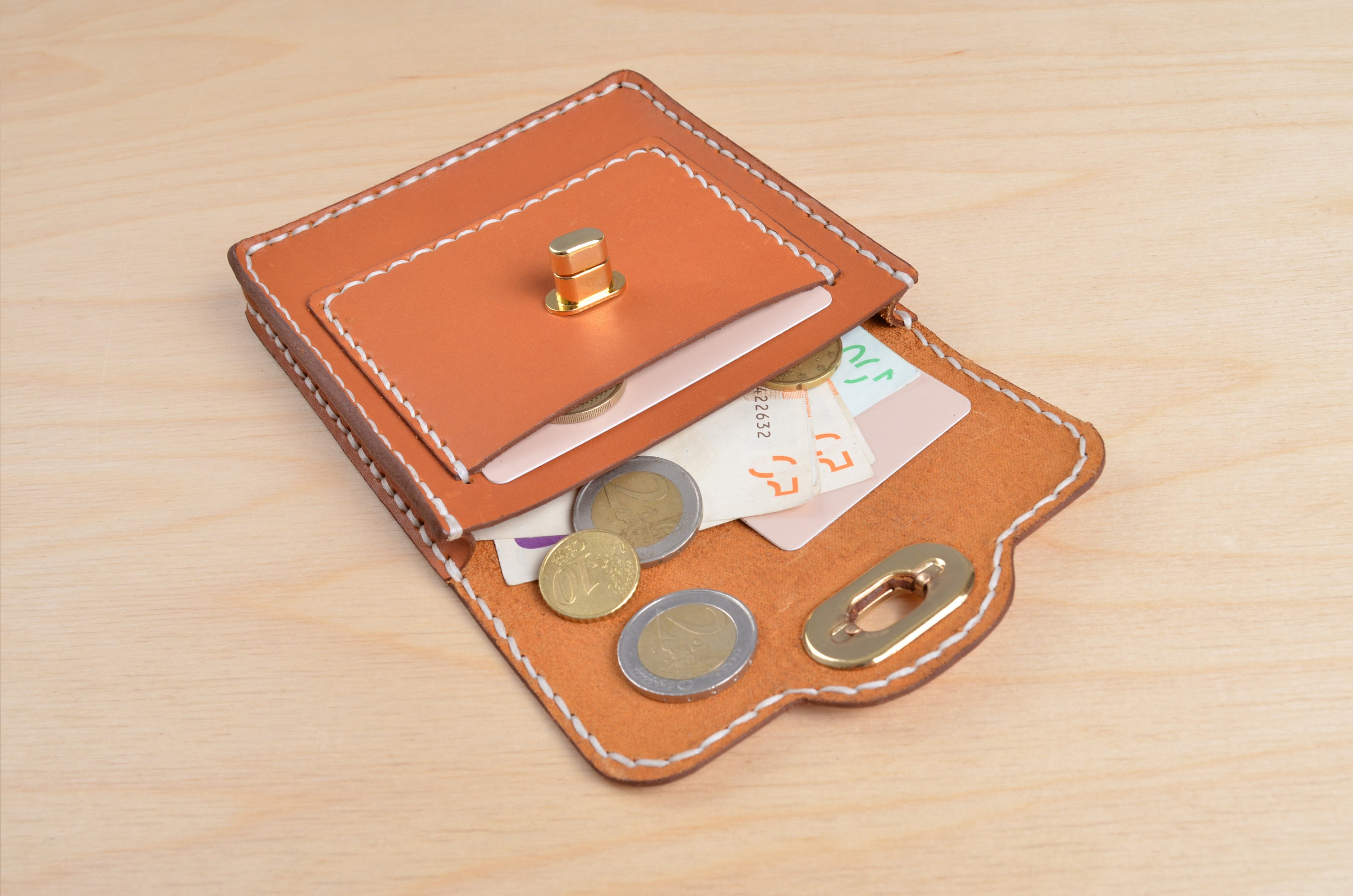 Leather women's wallet for money and coins Personalized Etsy