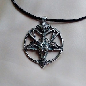 Pentagram Wiccan horned God Pagan Sabbatic goat Baphomet  Pendant Sterling Silver 925 UK Hallmarked