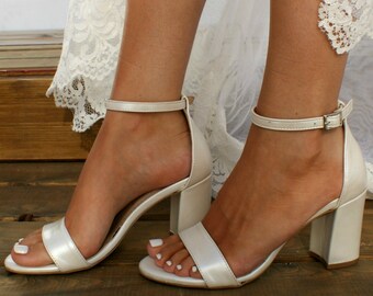 closed toe block heels wedding